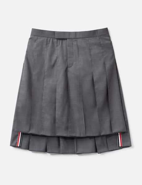 Thom Browne Pleated High-Low Hem Skirt
