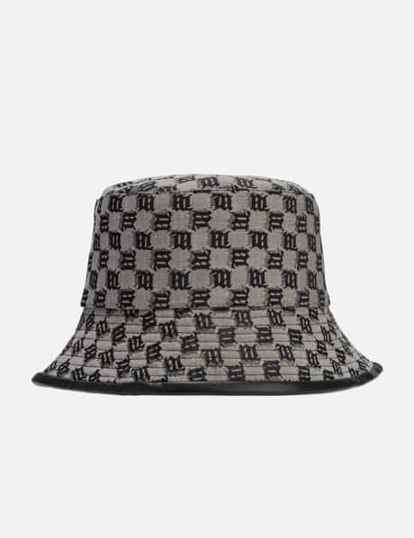 Misbhv Leather-Trimmed Monogram Bucket Hat