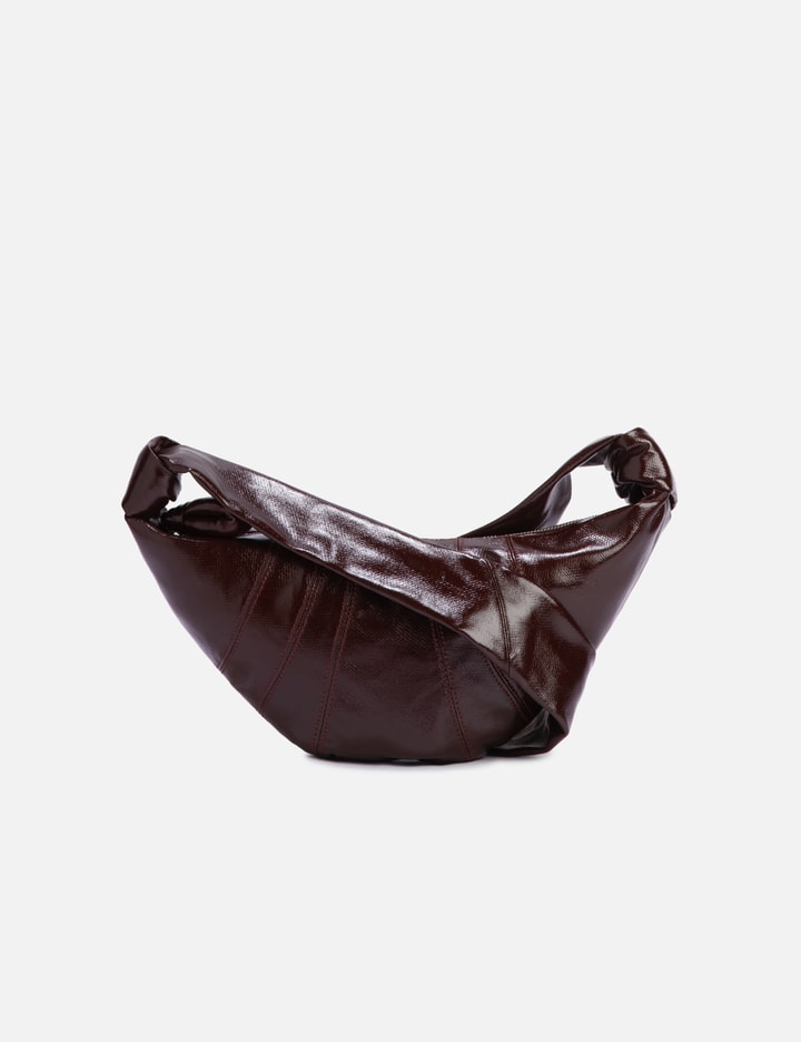 Lemaire Small Croissant Bag In Brown Coated Cotton Women In Brown