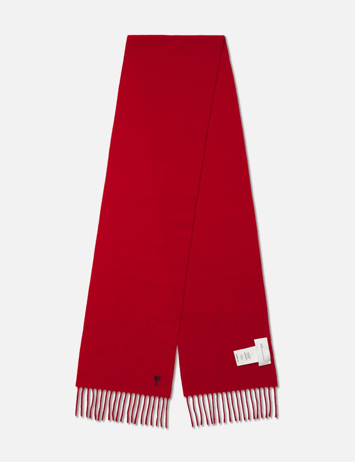 Ami Red Wool Scarf With Ami De Coeur