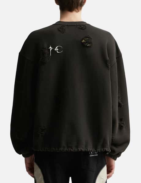THUG CLUB - Distressed TC Logo Crewneck Sweatshirt | HBX 