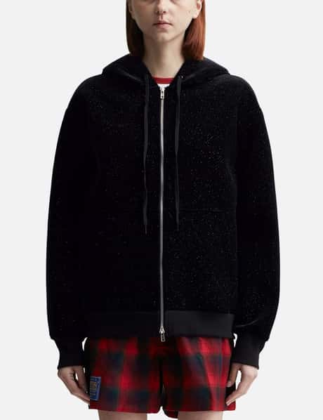 PUSHBUTTON Black Rabbit Ear Zip-up Hoodie