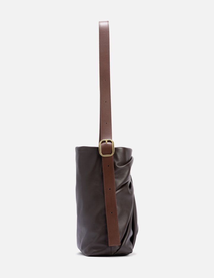 Loewe Womens Dark Chestnut Draped Leather Tote Bag In Brown