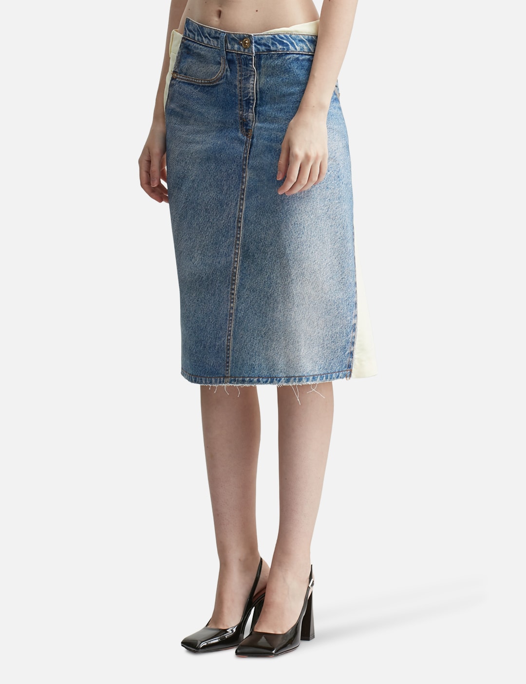 Denim Print Wrap Panel Skirt view 14