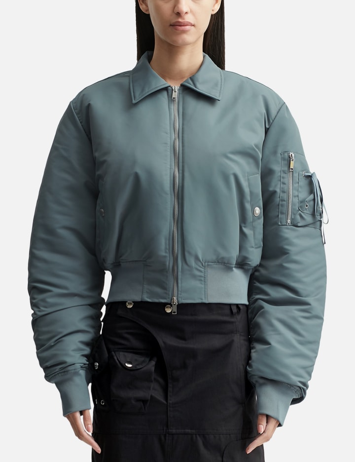 Nache Cropped Bomber Jacket In Blue