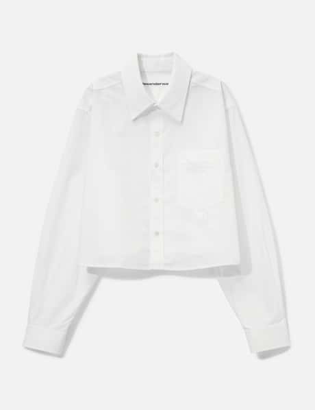 Embroidered Logo Cropped Shirt view 6