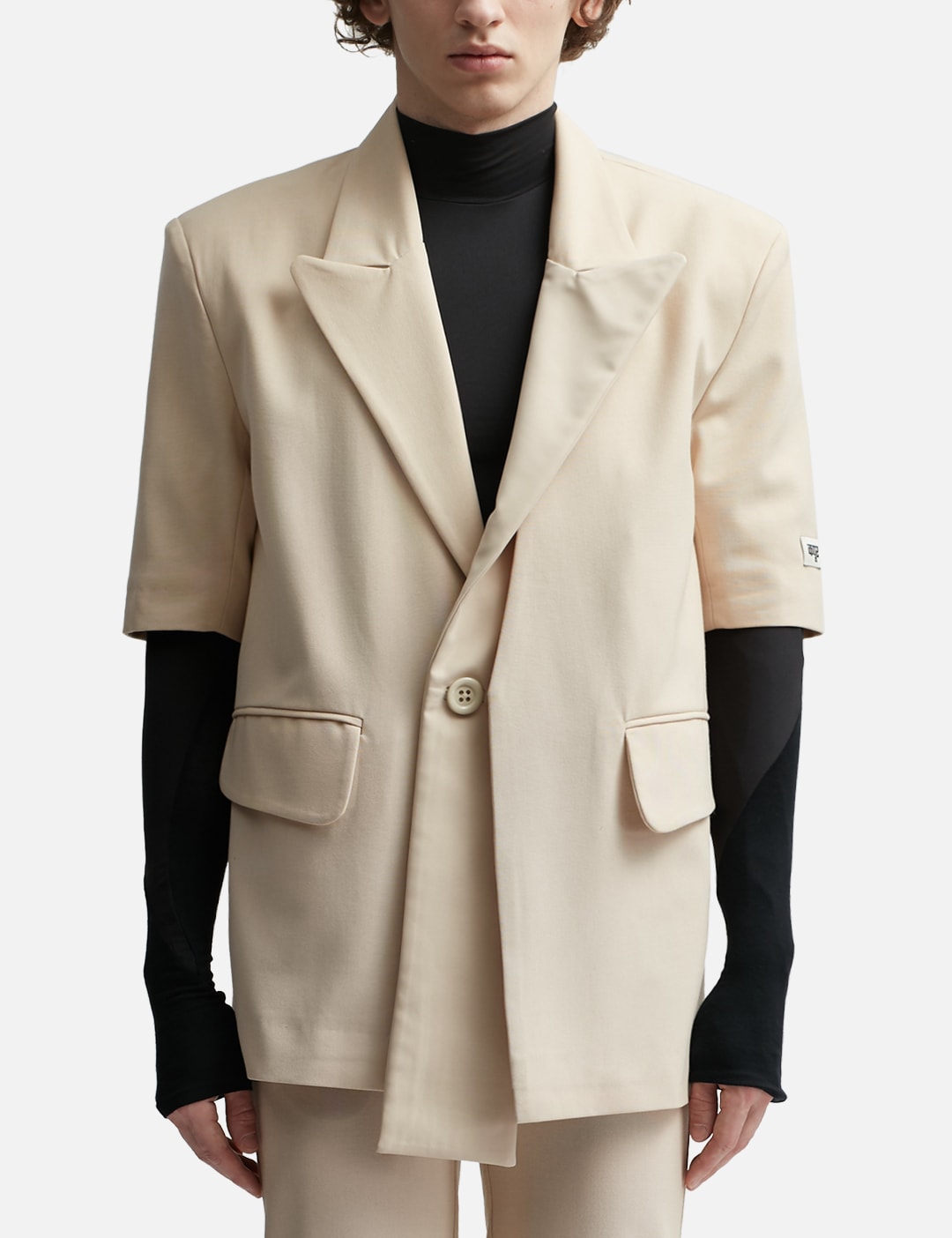Short Sleeves Mix Media Blazer view 12