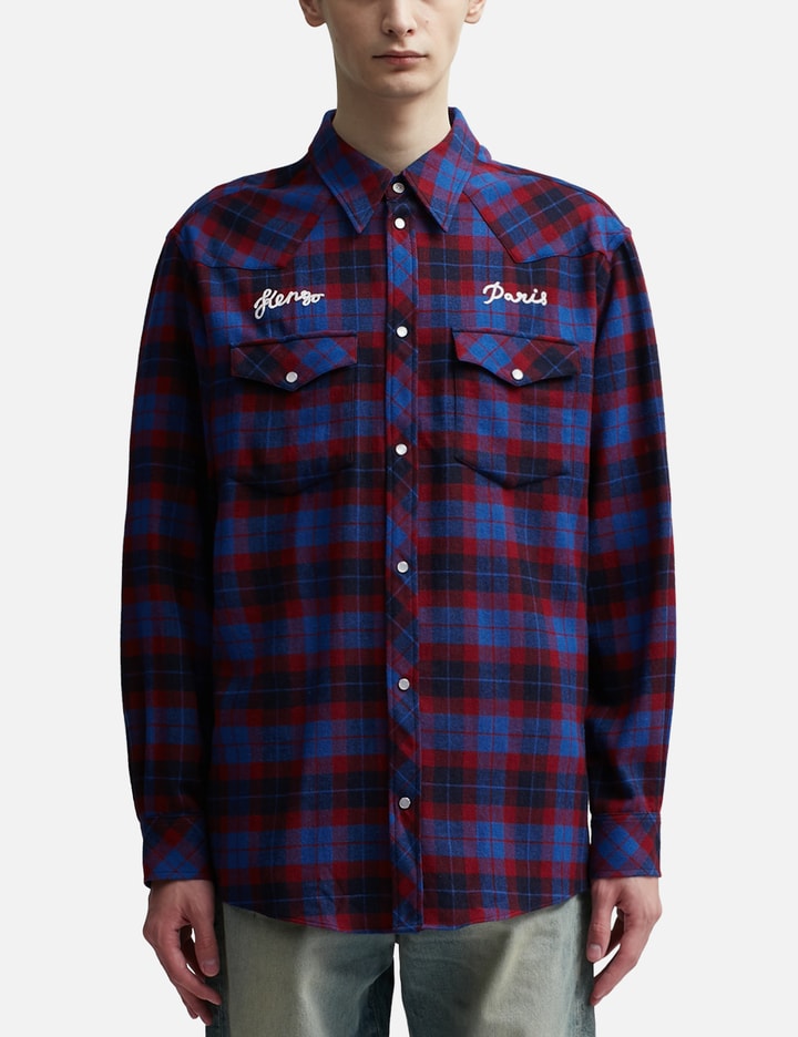 Kenzo Rue Vivienne Embroidered Wool Western Shirt Placeholder Image