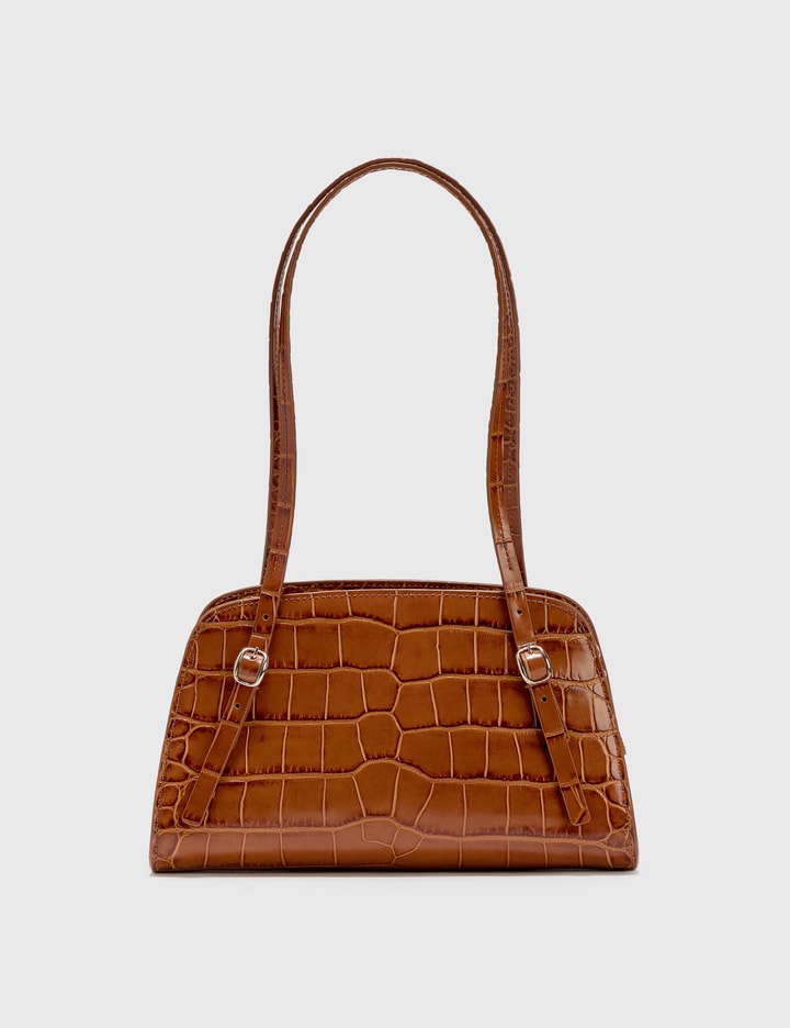 Lora Tan Croco Embossed Leather Shoulder Bag Placeholder Image