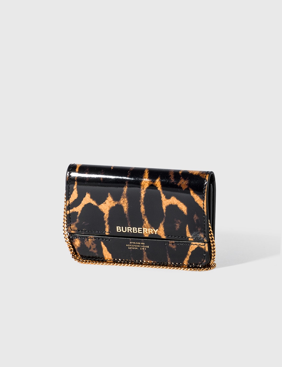 Burberry Check Card Case with Detachable Chain Strap