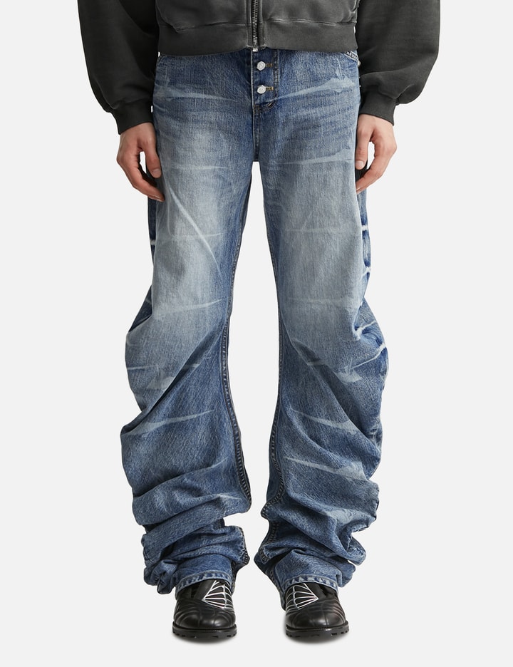 THUG CLUB Laser Washed Parkour Denim Pants