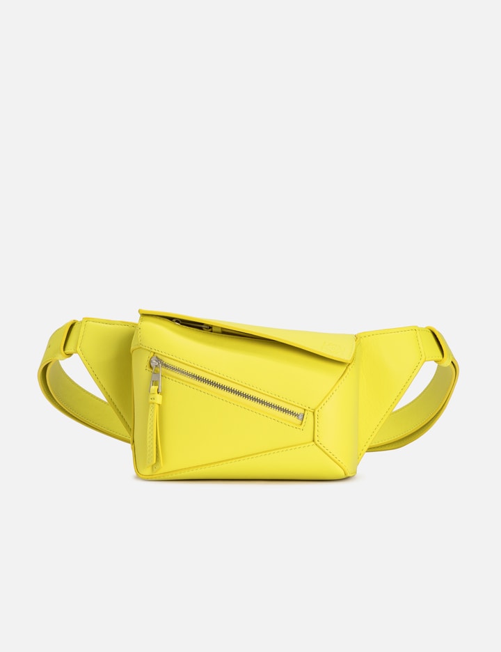 Loewe Mini Leather Puzzle Belt Bag In Yellow