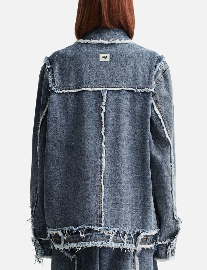 Distressed Raw Edge Denim Jacket Placeholder Image