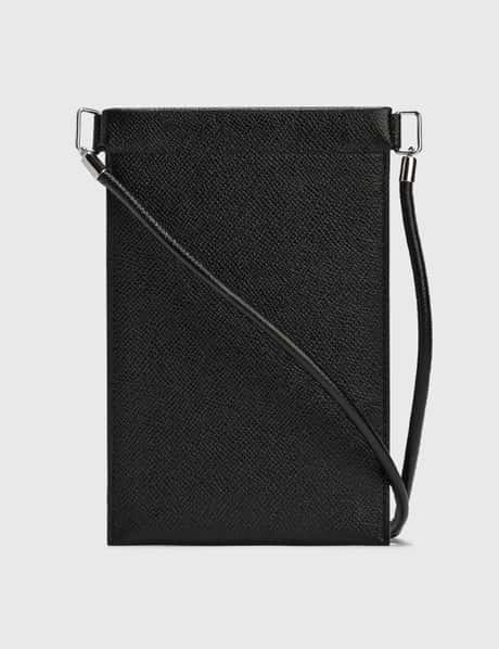 Maison Margiela Full-Grain Leather Phone Pouch with Lanyard