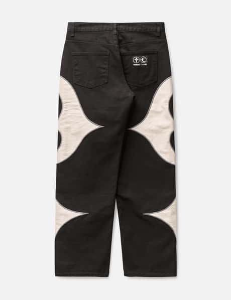THUG CLUB - TC LEATHER BLACK DENIM PANTS | HBX - Globally Curated 