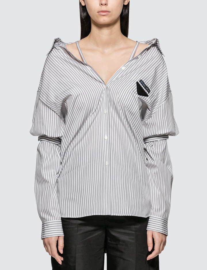 Striped Cotton Poplin Shirt Placeholder Image