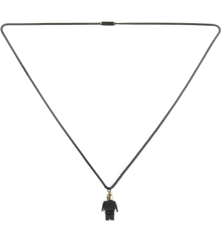 Black/Gold Miniature Moveable Toy Pendant Necklace Placeholder Image