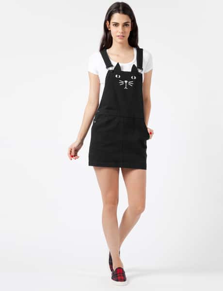 LAZY OAF Black Cat A Fore Pinafore Dress HBX - Main Image