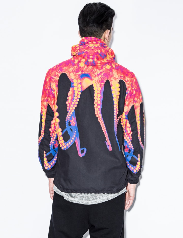 Black Mono Printed Windbreaker Jacket Placeholder Image