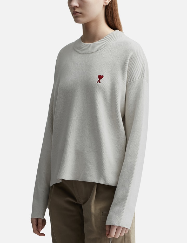 Shop Ami Alexandre Mattiussi Red Adc Crewneck Sweater In White