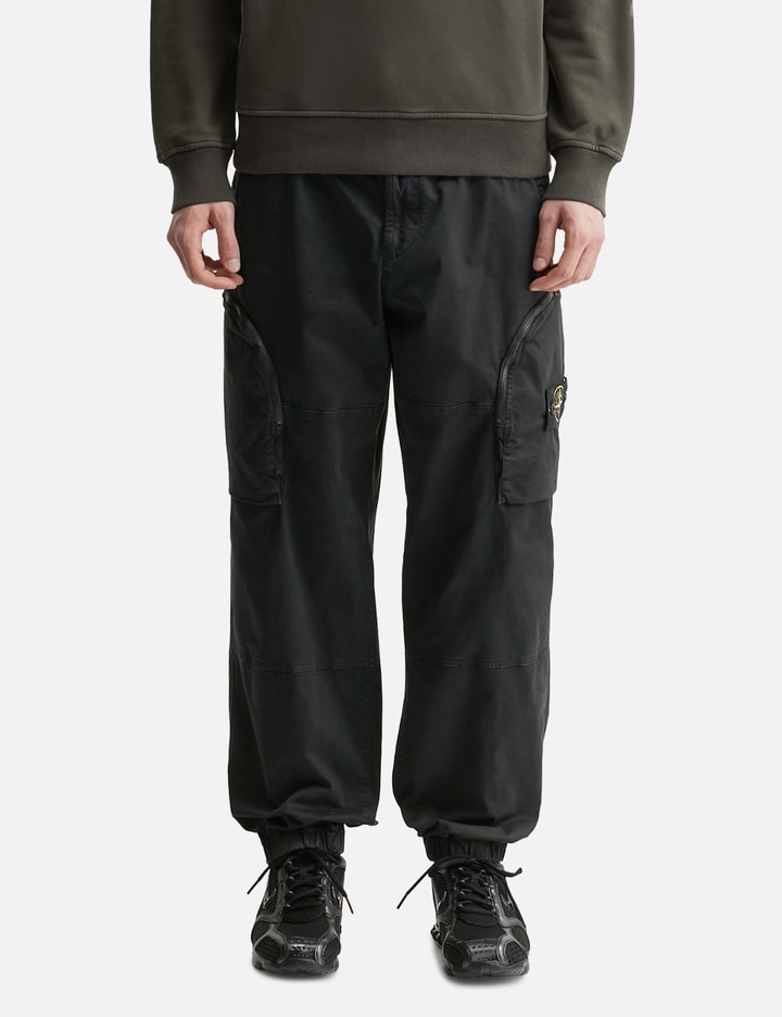 Stretch Organic Broken Twill Cotton 'Old' Effect Cargo Sweatpants Placeholder Image