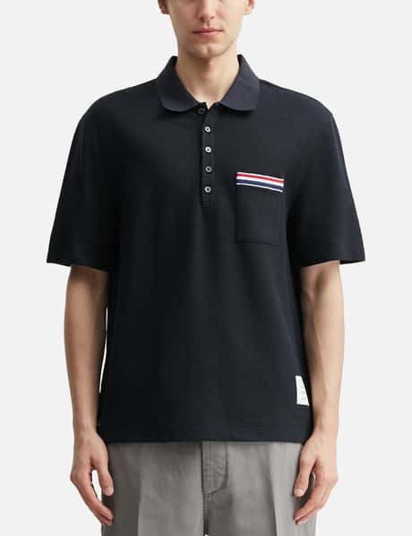 Textured Cotton Linen Rwb Embroidery Polo view 10