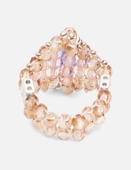 X Tie A Knot Square Crystal Beads Ring view 9
