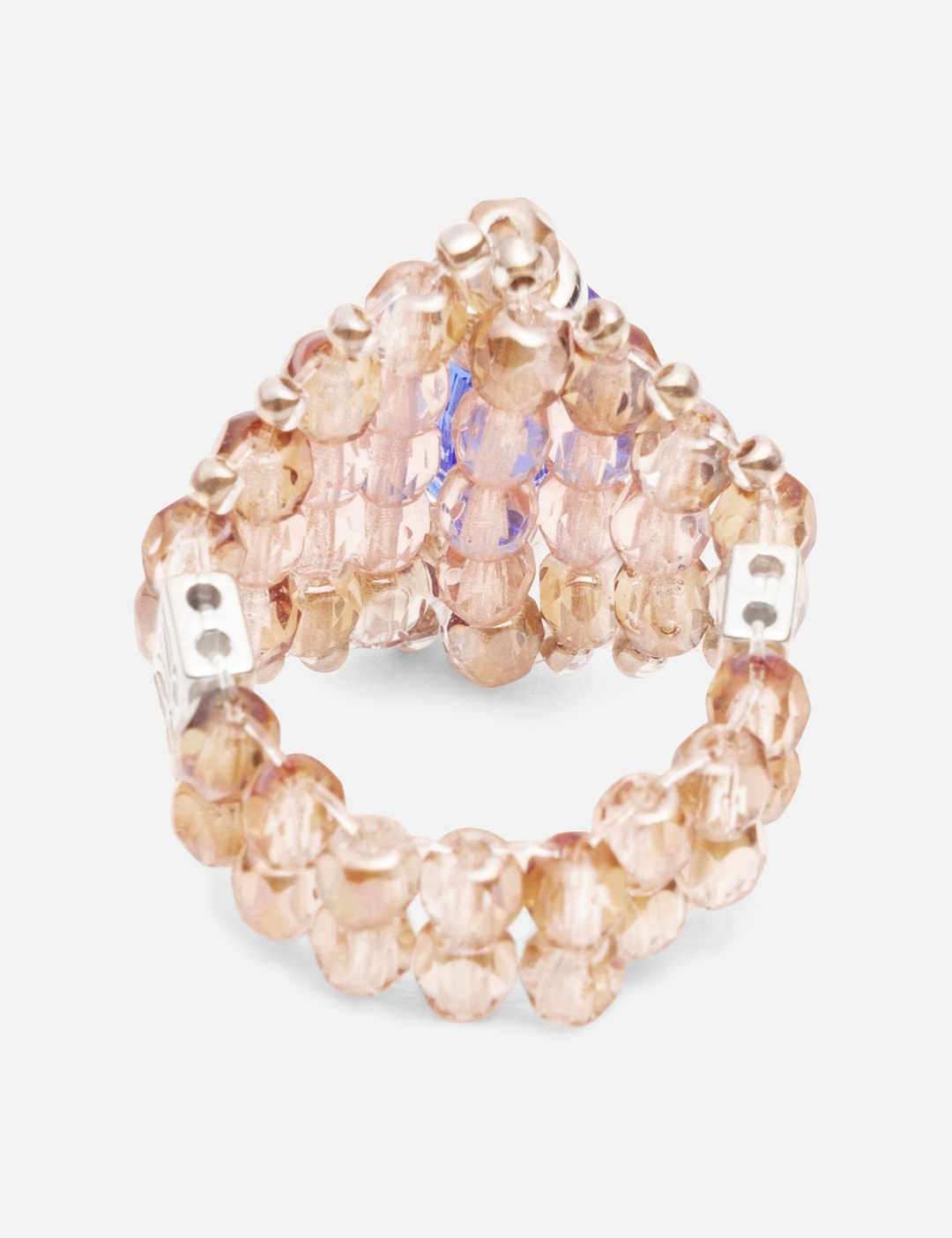 X Tie A Knot Square Crystal Beads Ring view 10