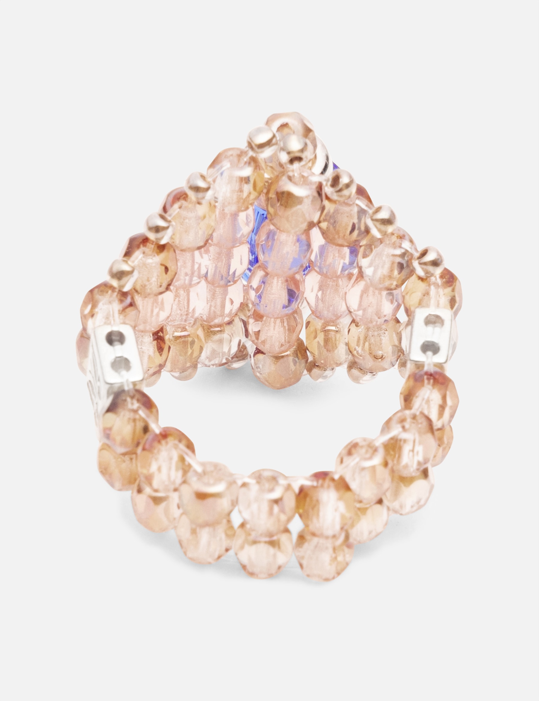 X Tie A Knot Square Crystal Beads Ring view 15