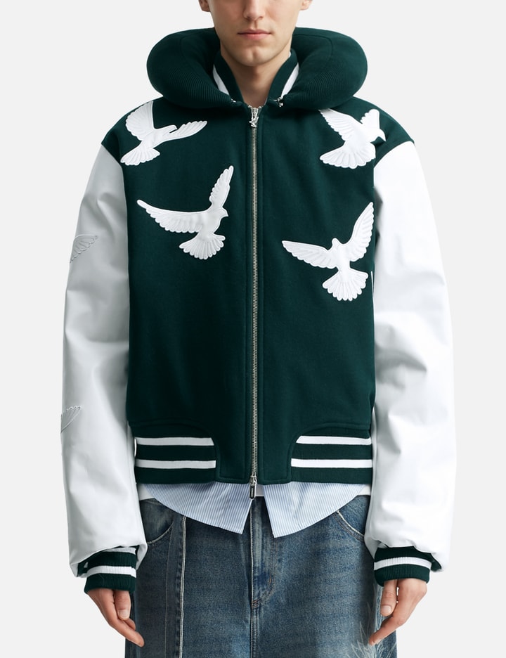 Flying Dove Pillow Neck Varsity Jacket Placeholder Image