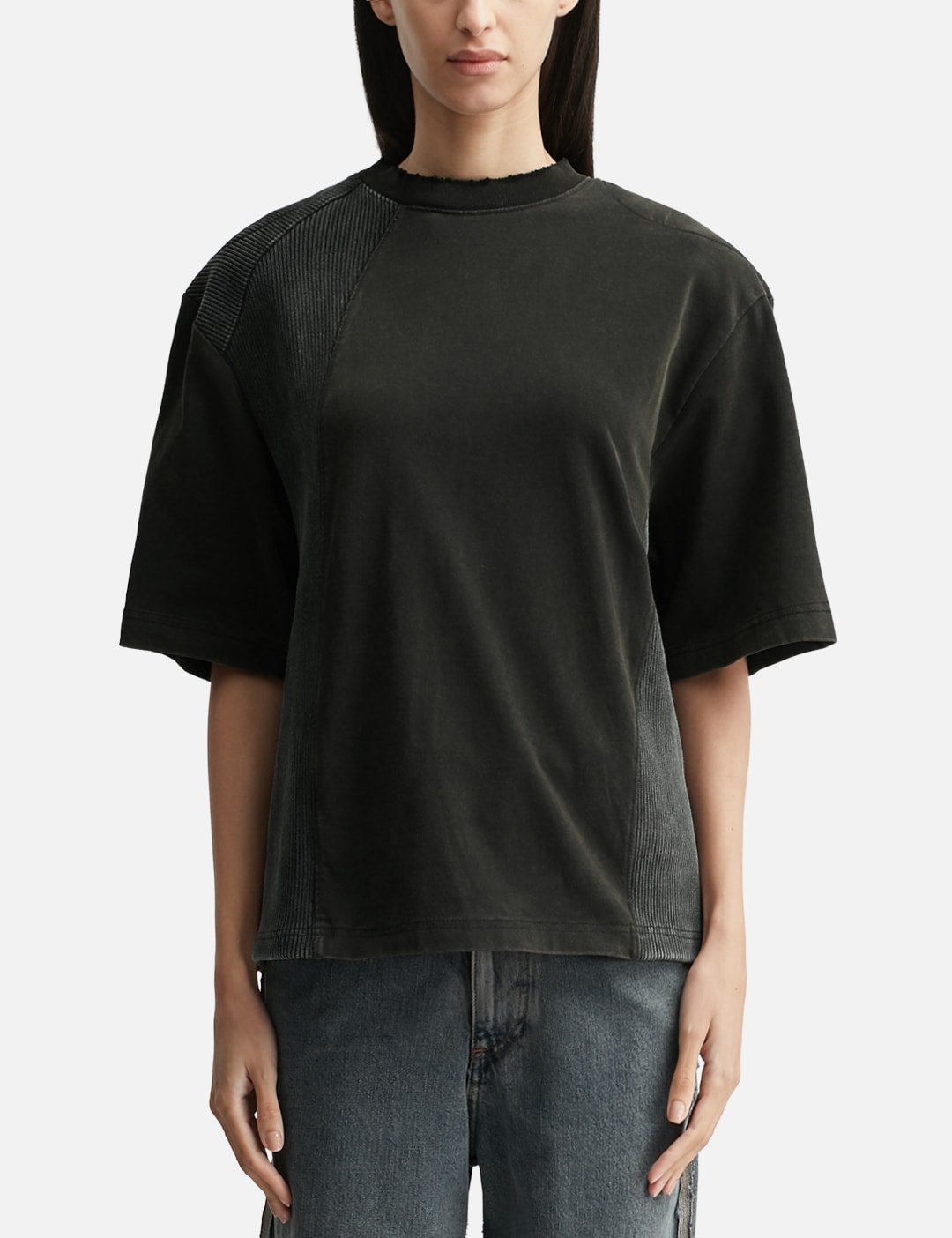Paneled Padded Washed T-Shirt view 6