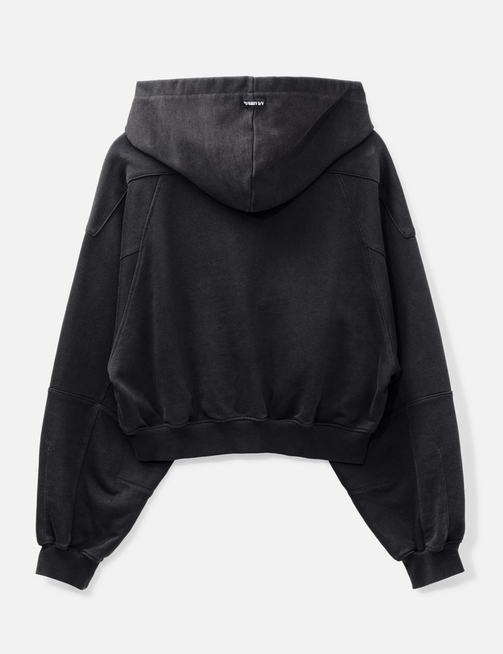 AJOBYAJO Cropped Washed Zip-Up Hoodie