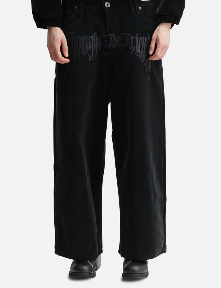 "Stephen" Black Baggy Pants view 3