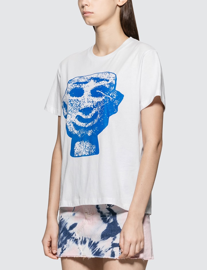 Blue Stone Head Short Sleeve T-shirt Placeholder Image