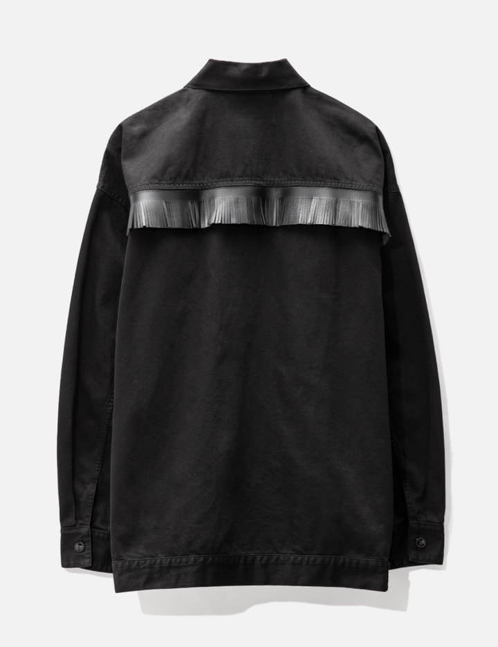Leather Fringe Denim Jacket Placeholder Image