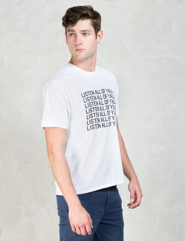 White "Yauch" Print T-shirt Placeholder Image