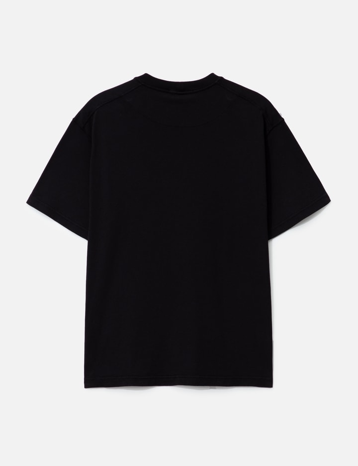 Stone Island Organic Cotton Jersey 'fissato' Effect Short Sleeve T-shirt In Black
