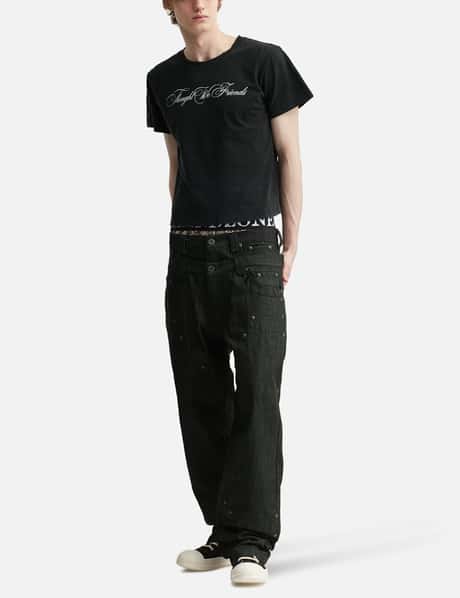 "Sera" Cursive Fitted T-Shirt In Washed Black view 14