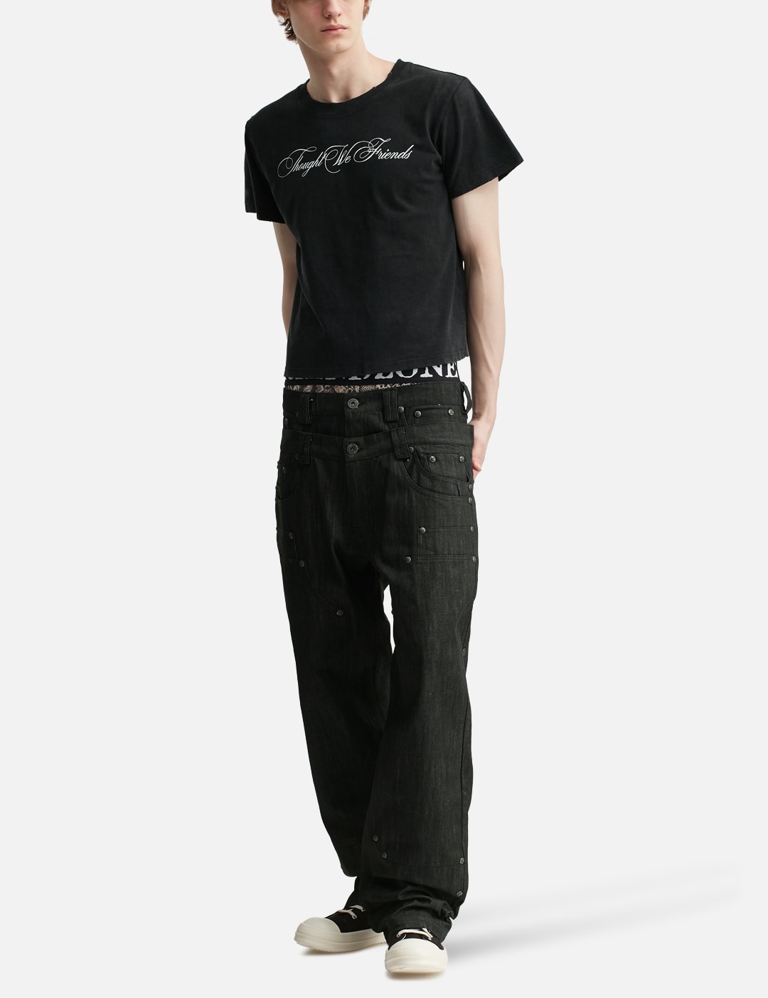 "Sera" Cursive Fitted T-Shirt In Washed Black view 20