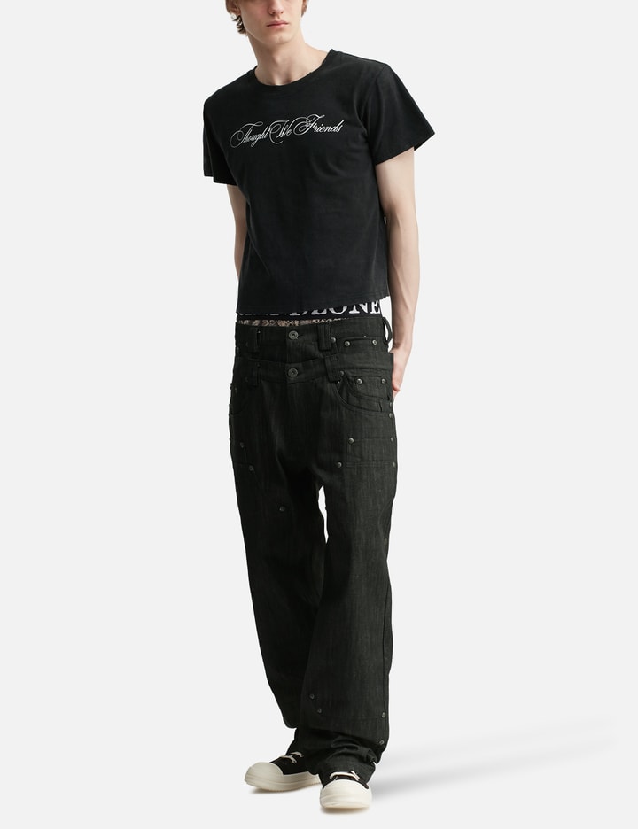 "Sera" Cursive Fitted T-Shirt In Washed Black view 5