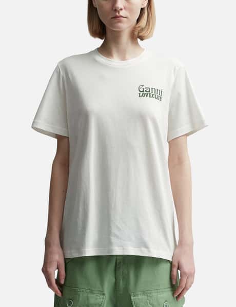 Ganni White Relaxed Loveclub T-Shirt