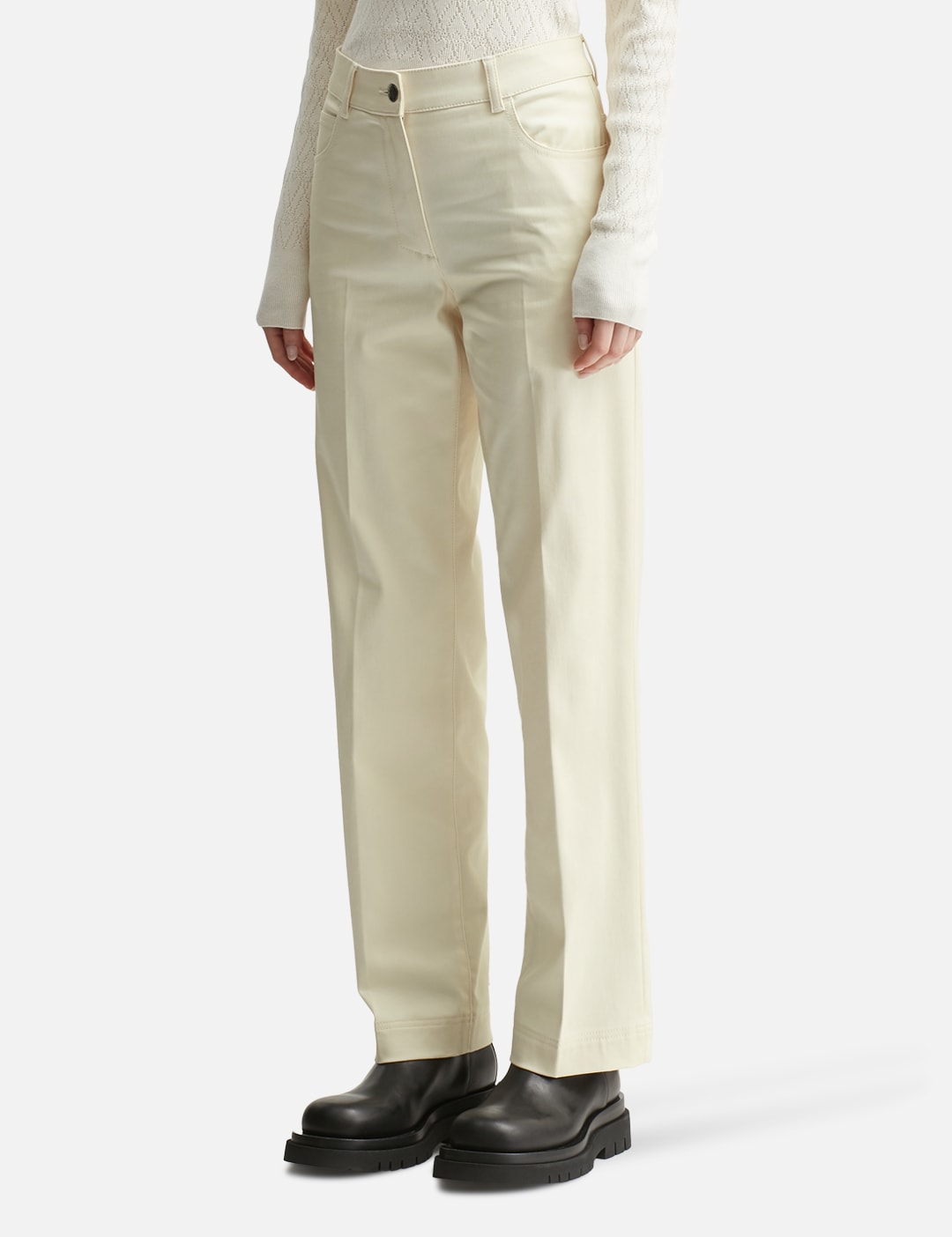 Cotton Gabardine Straight Leg Trousers view 14
