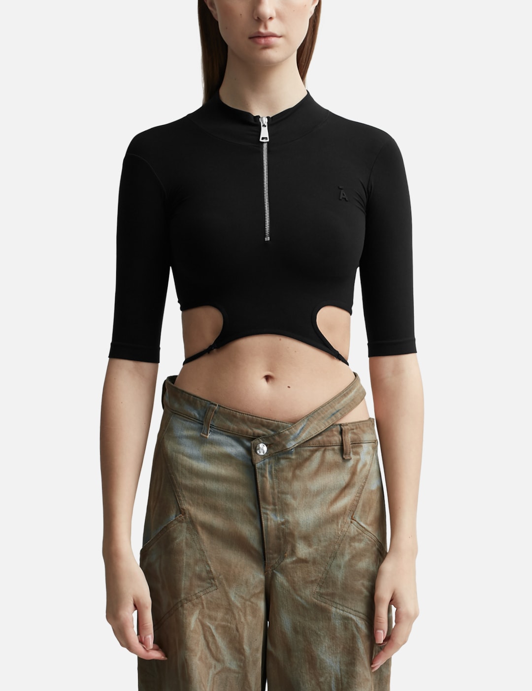 SCULPTING JERSEY CUT-OUT TOP view 6