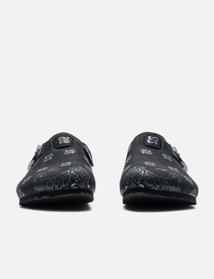 Black Suede Paisley Clogs