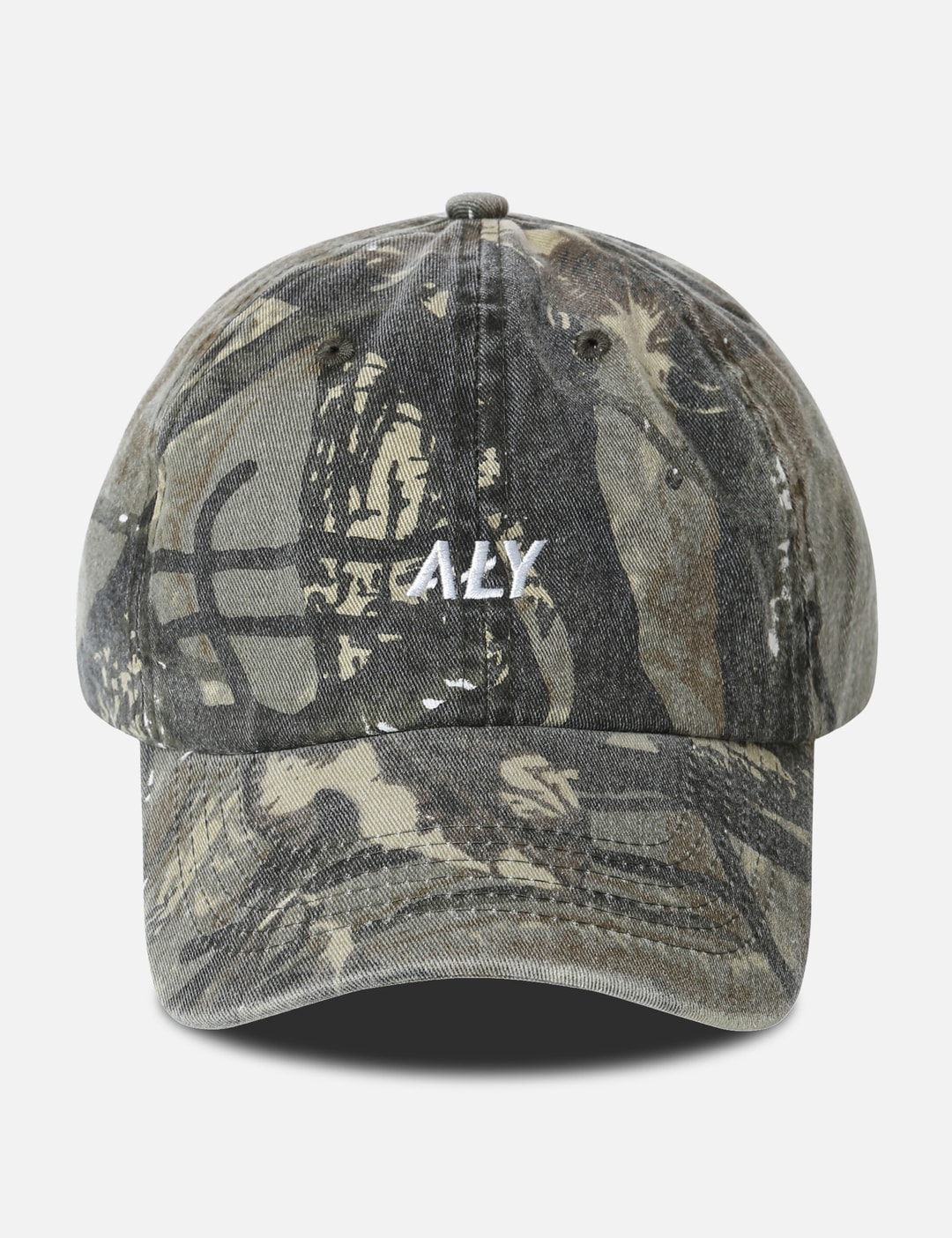 ALY "Aly Distressed Logo Tree Camo" Washed Cap