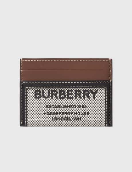Burberry 호스페리 프린트 코튼 캔버스 레더 카드 케이스