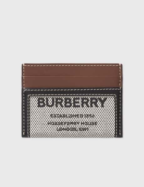 Burberry Horseferry Print Cotton Canvas and Leather Card Case HBX