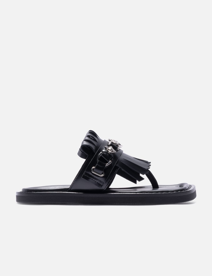 Toga Pulla Studded Black Leather Slippers