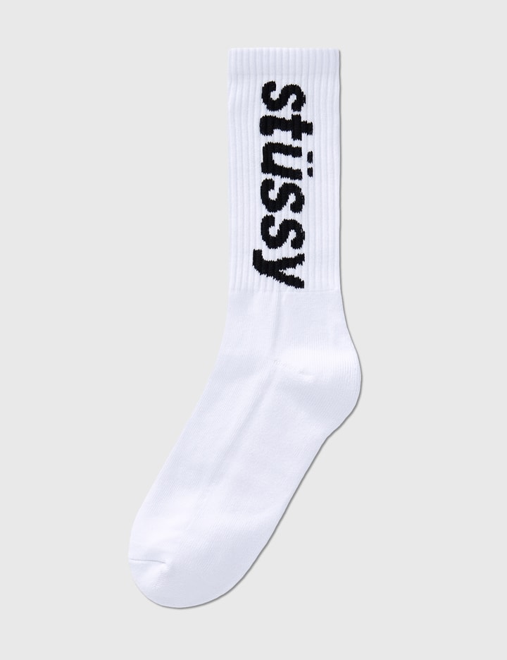 Helvetica Jacquard Crew Socks Placeholder Image