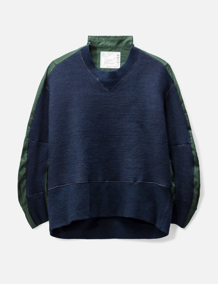 SACAI PANELLED WOOL SWEATER WITH SHIRT FEATURE Placeholder Image